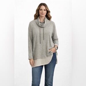 YESTA Gray Cowl Neck Sweater NWT